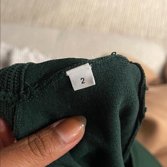 Sandro Paris Brandy Banded Waist Knit Dress – Emerald Green (Size 2 / XS) - Picture 12 of 14